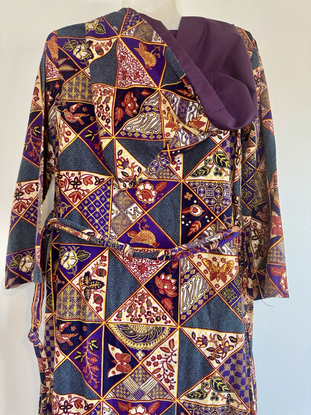 70s Berkleigh Juniors Vintage Hooded Caftan Hippie Boho Bohemian Festival