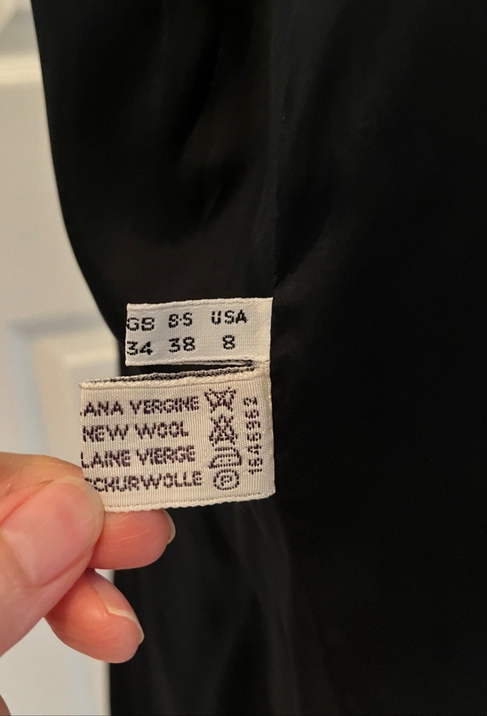 Vintage GENNY Black Wool Jacket With Gold Buttons, Signed, Italian Size 42