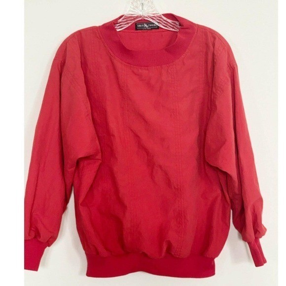 Vintage Great Cavalier by St. Paul Red Windbreaker Pullover Ribbed Crewneck Top