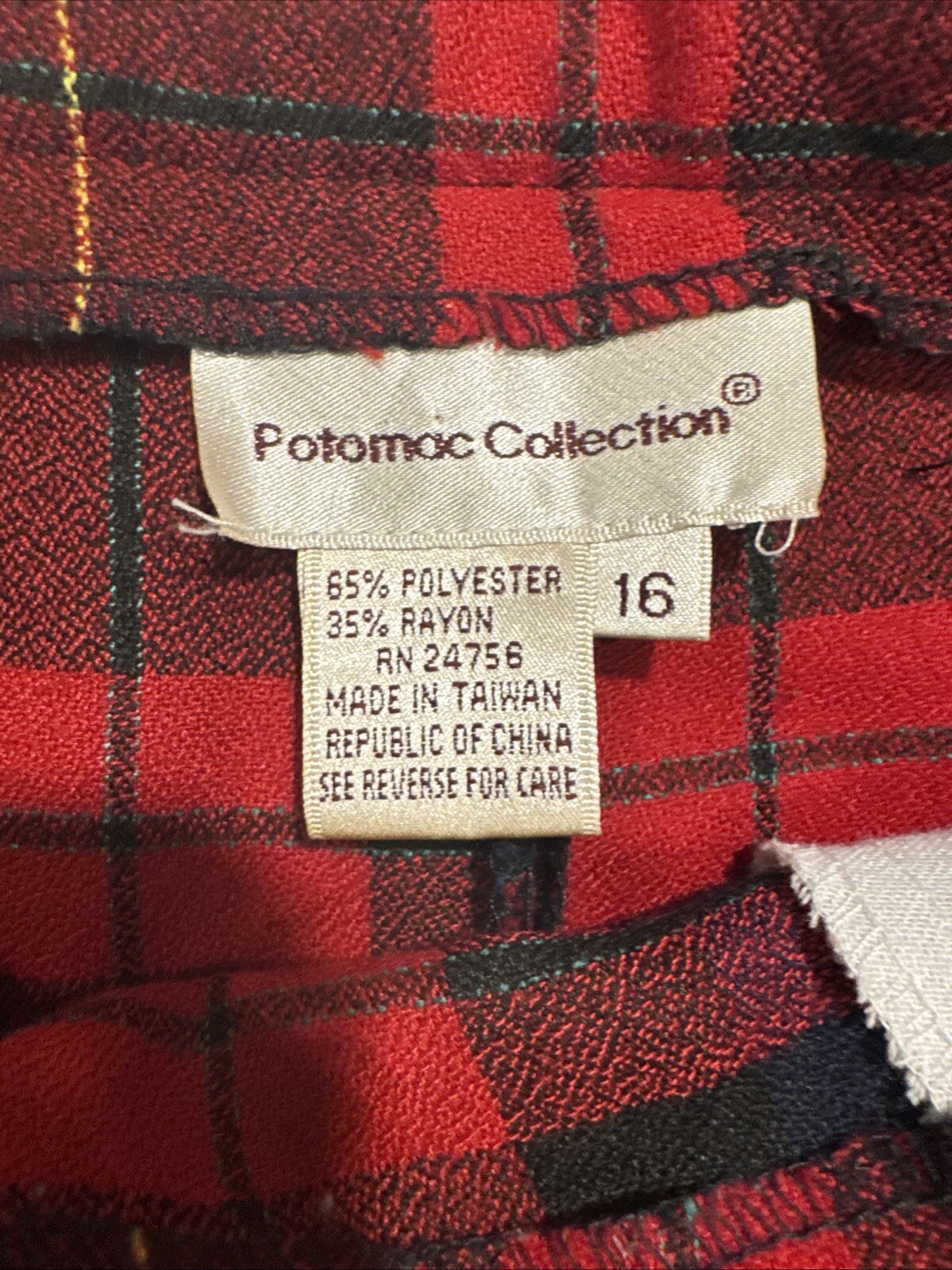 Vintage Potomac Collection Tartan Maxi Pants Red And Striped