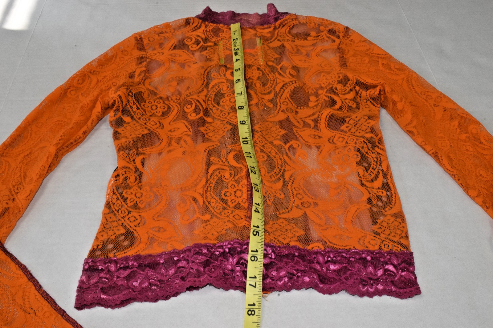 Vintage Top WooXooM Paris Size S Y2K Colorful Sheer Lace Patchwork Zip Front