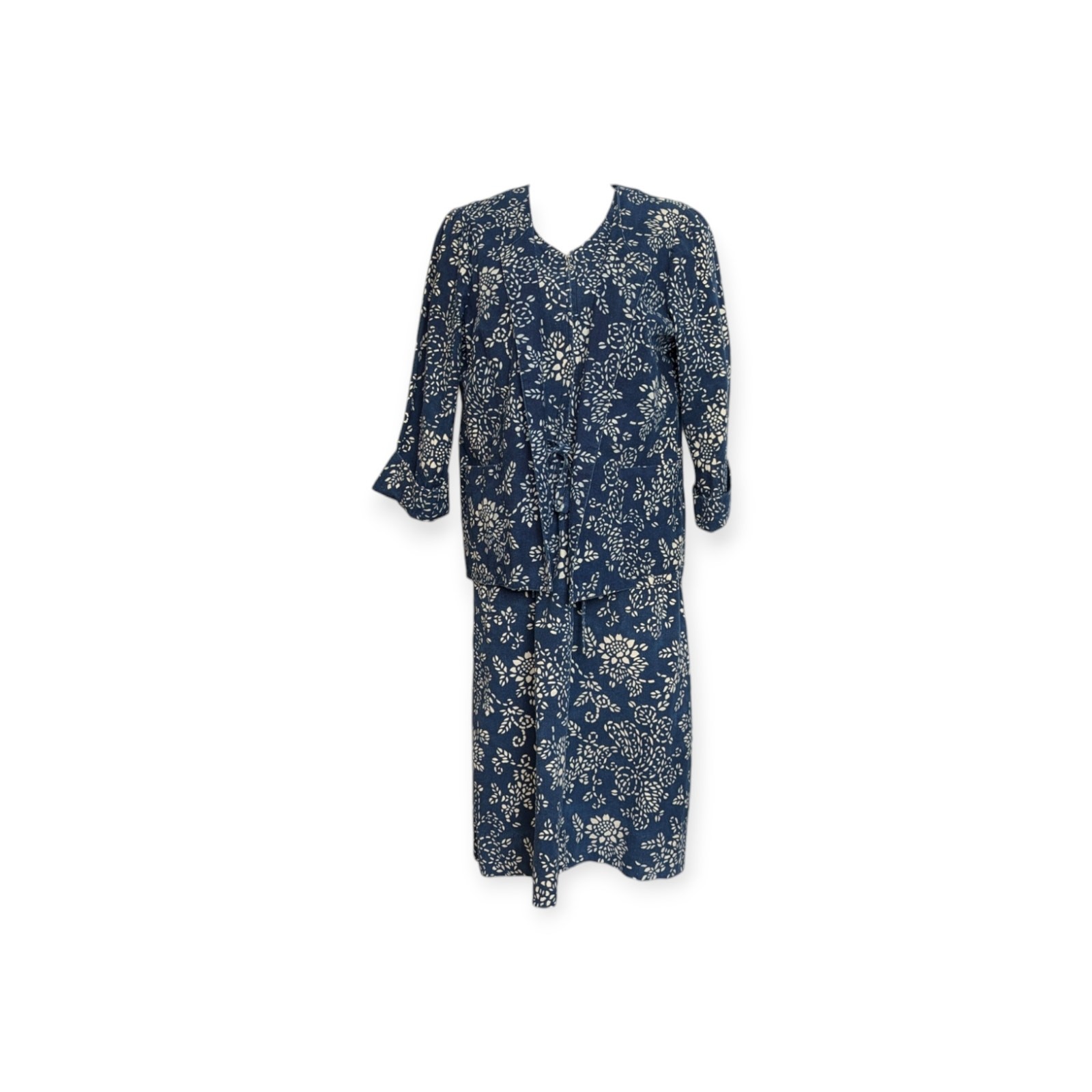 Vintage Dress and Jacket Suit ~ Atelier Yoko ~ Indigo Dobby Sunflower Japan