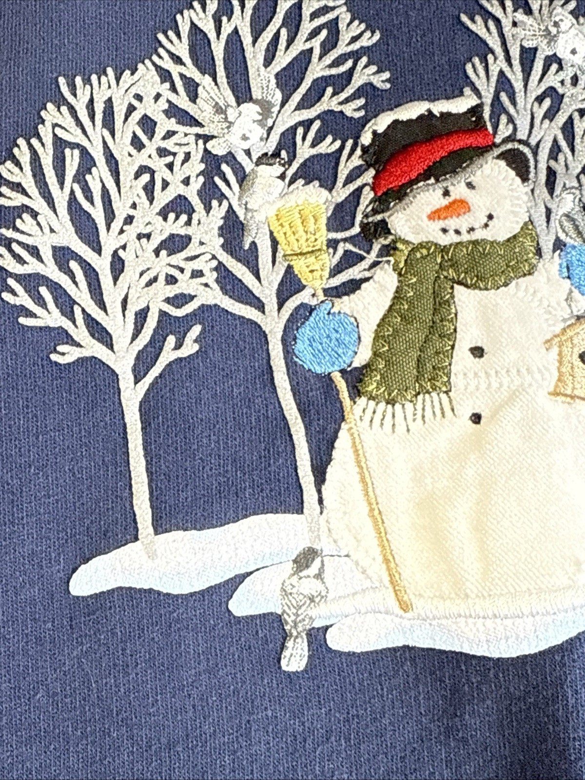 Top Stitch Morning Sun Vintage Crewneck Pullover Sweatshirt XL Snowman Christmas