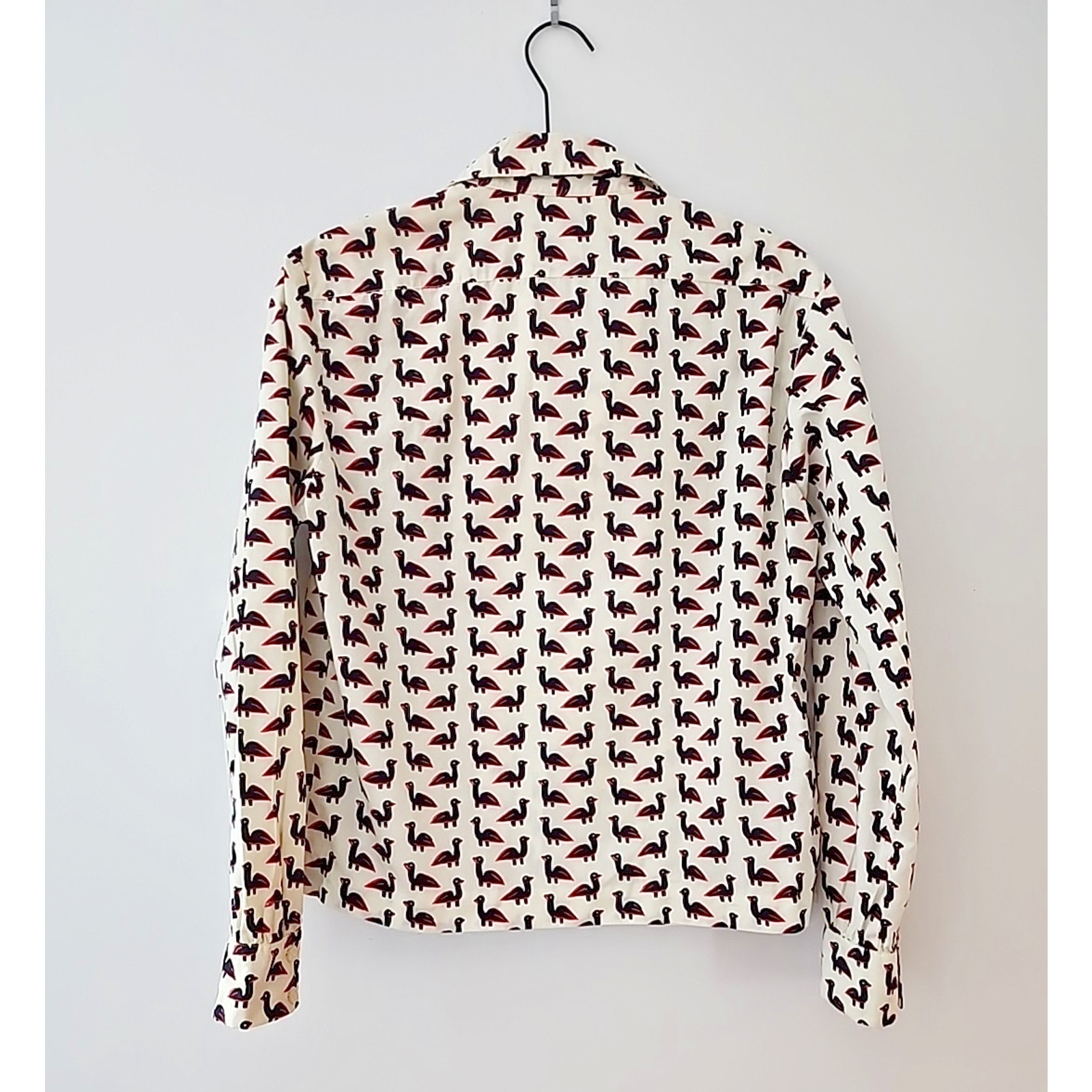 1960s Majestic Button Up Blouse Long Sleeve Birds Ducks Vintage Novelty Print 10