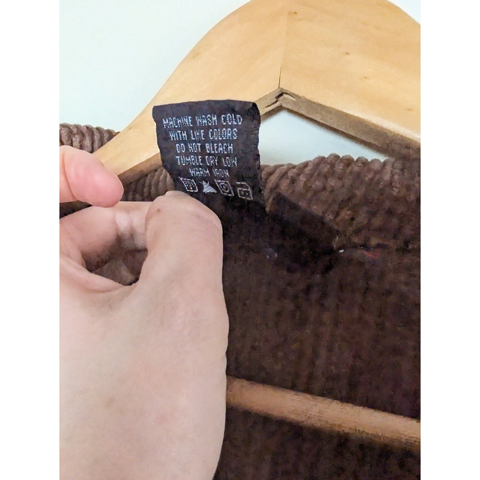 JG Hook Vintage Brown Corduroy Dress Womens 18W Long Sleeve Button Front Midi