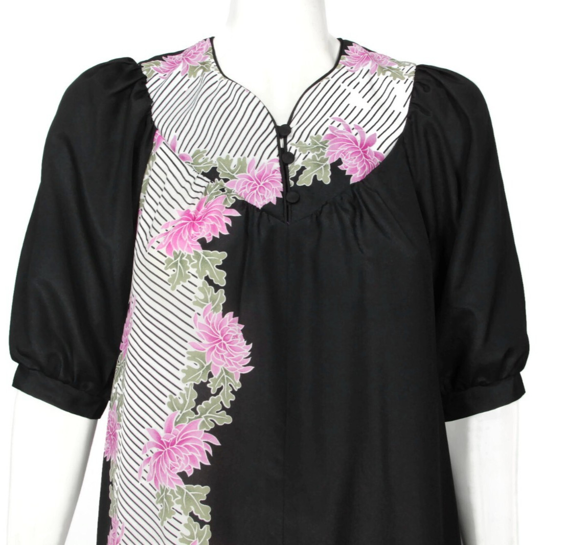 Sidan Hawaii Liberty House Vintage Maxi Dress Hawaiian Floral MuuMuu sz P /565