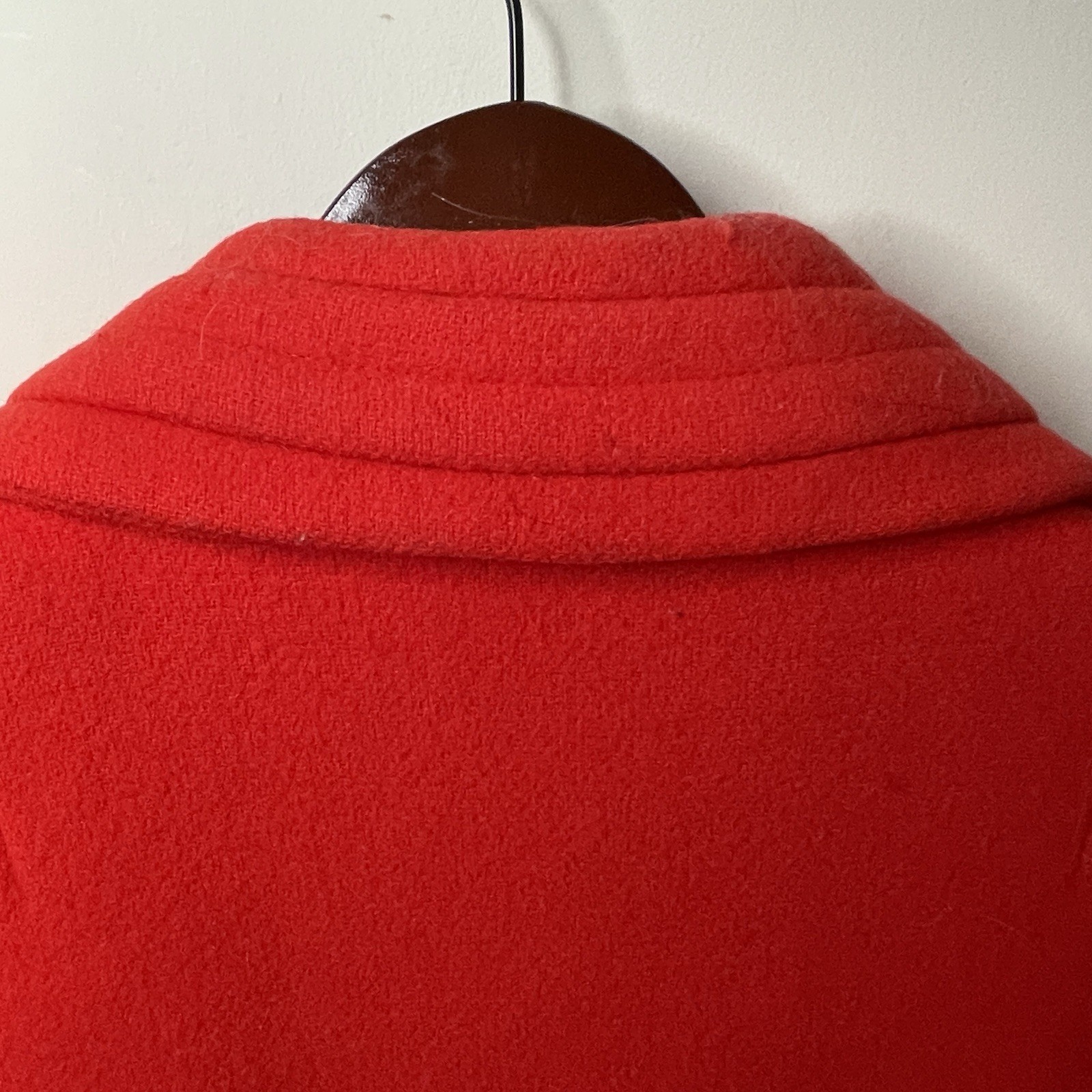 Vtg 60s Pauline Trigere Vermillion Wool Swing Coat RARE Mid Century Mod French