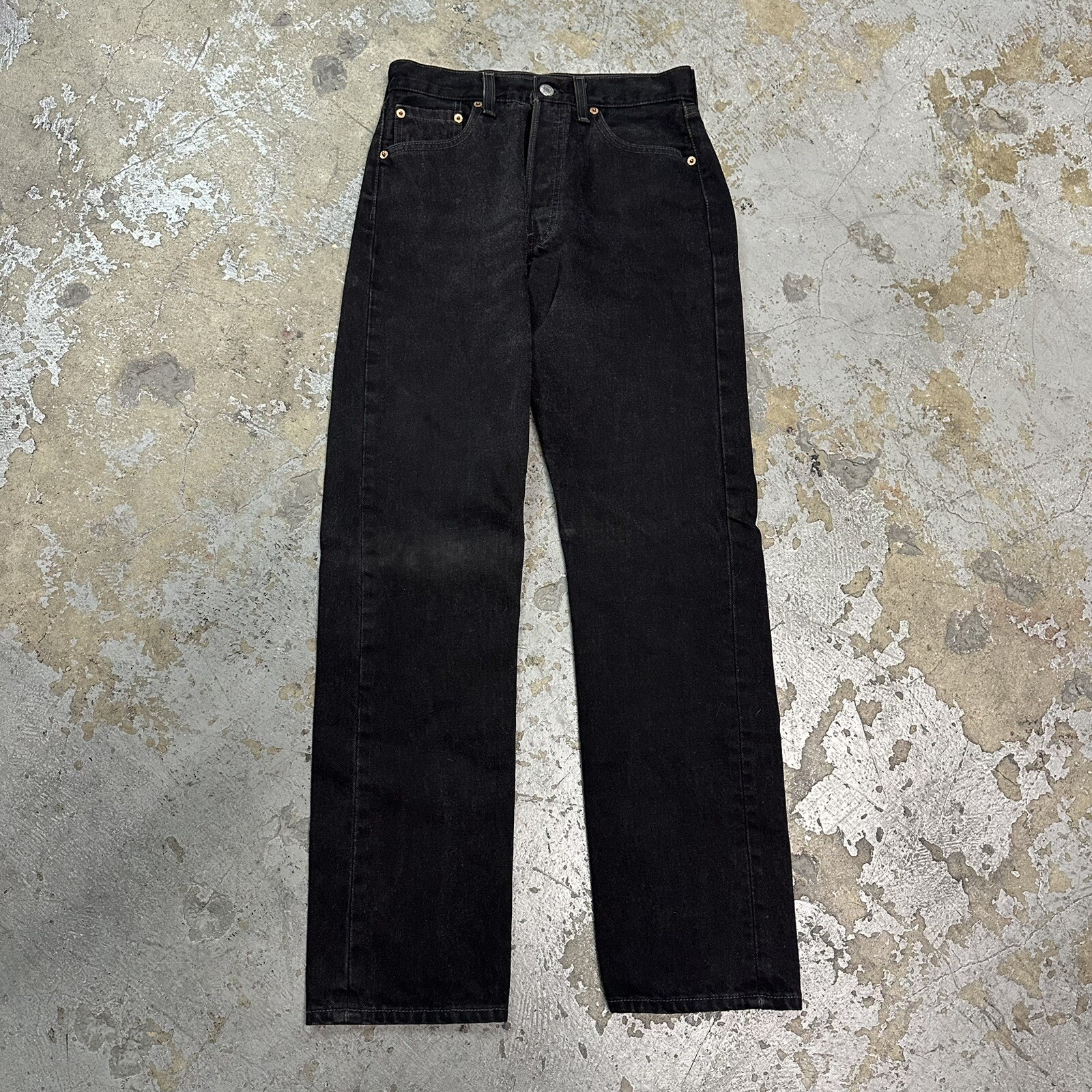 Vintage Levi’s 501 Black Denim Jeans Size 29×30 Women Made In USA