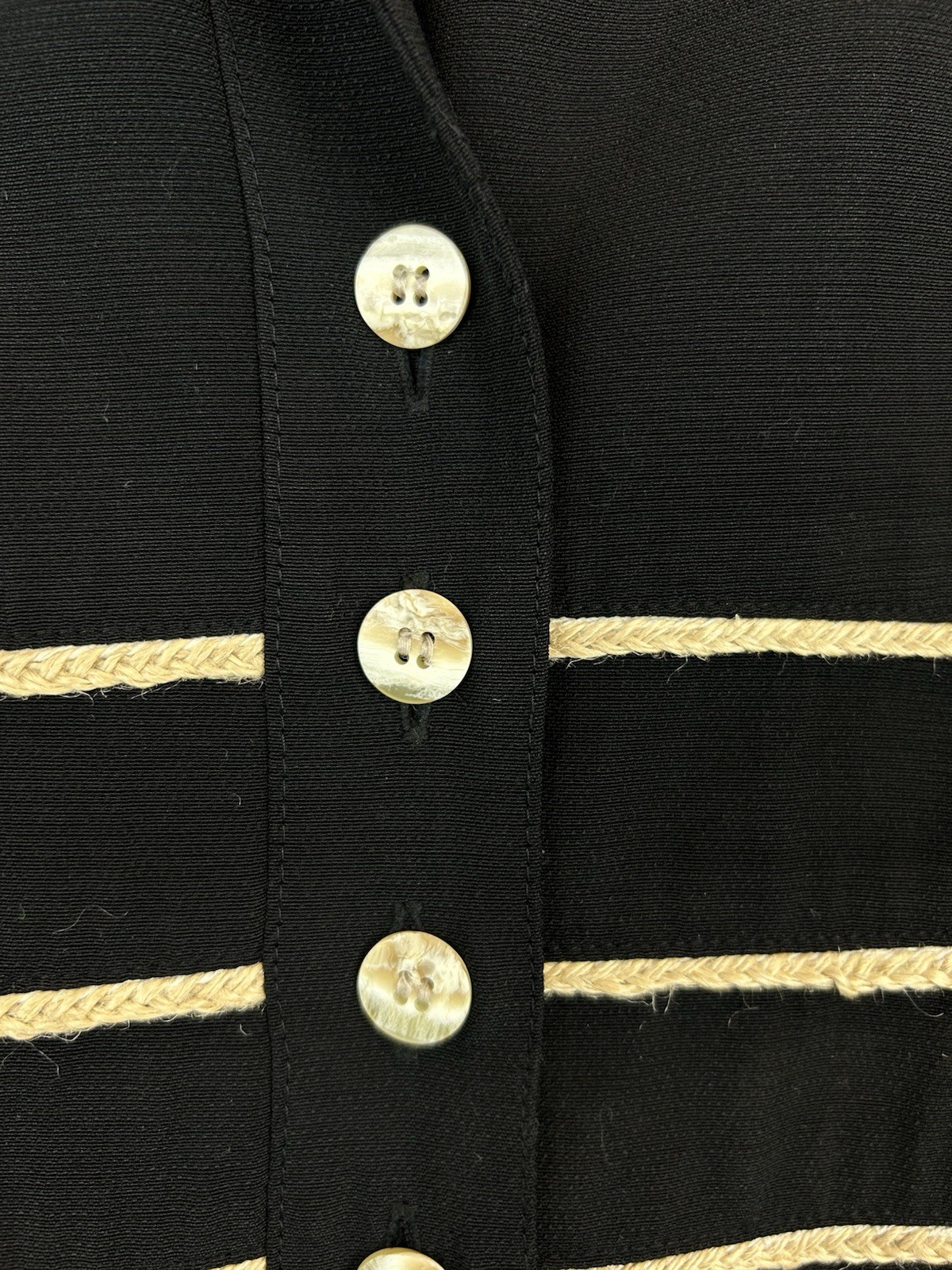 Vintage Julian Taylor New York Dress Womens 14 Black 90s Nautical Secretary