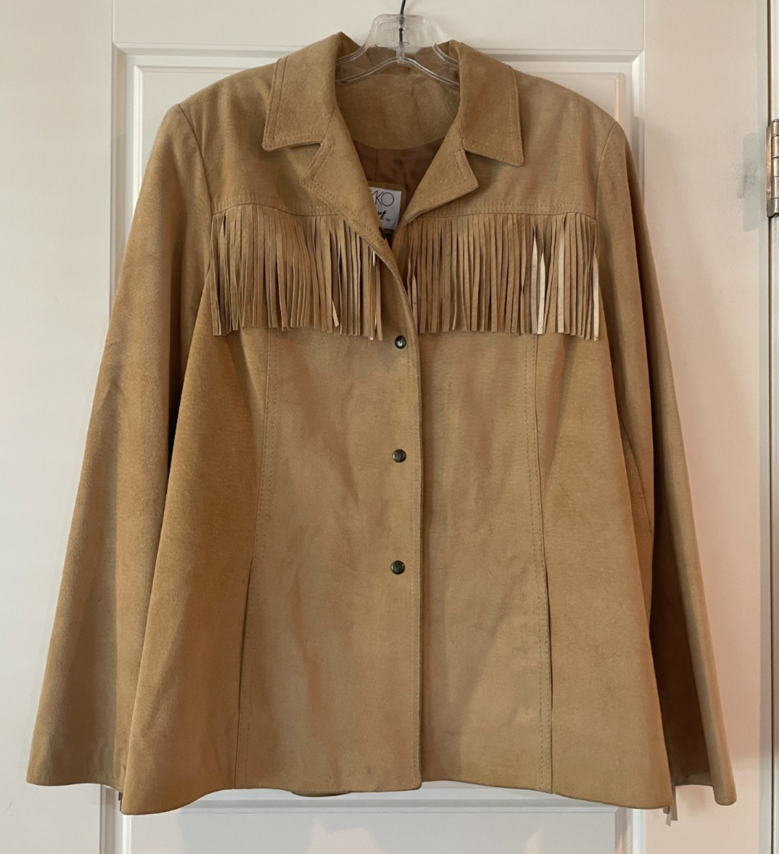 Vintage size L Suede Jacket with Fringe Women’s Vakko Sport