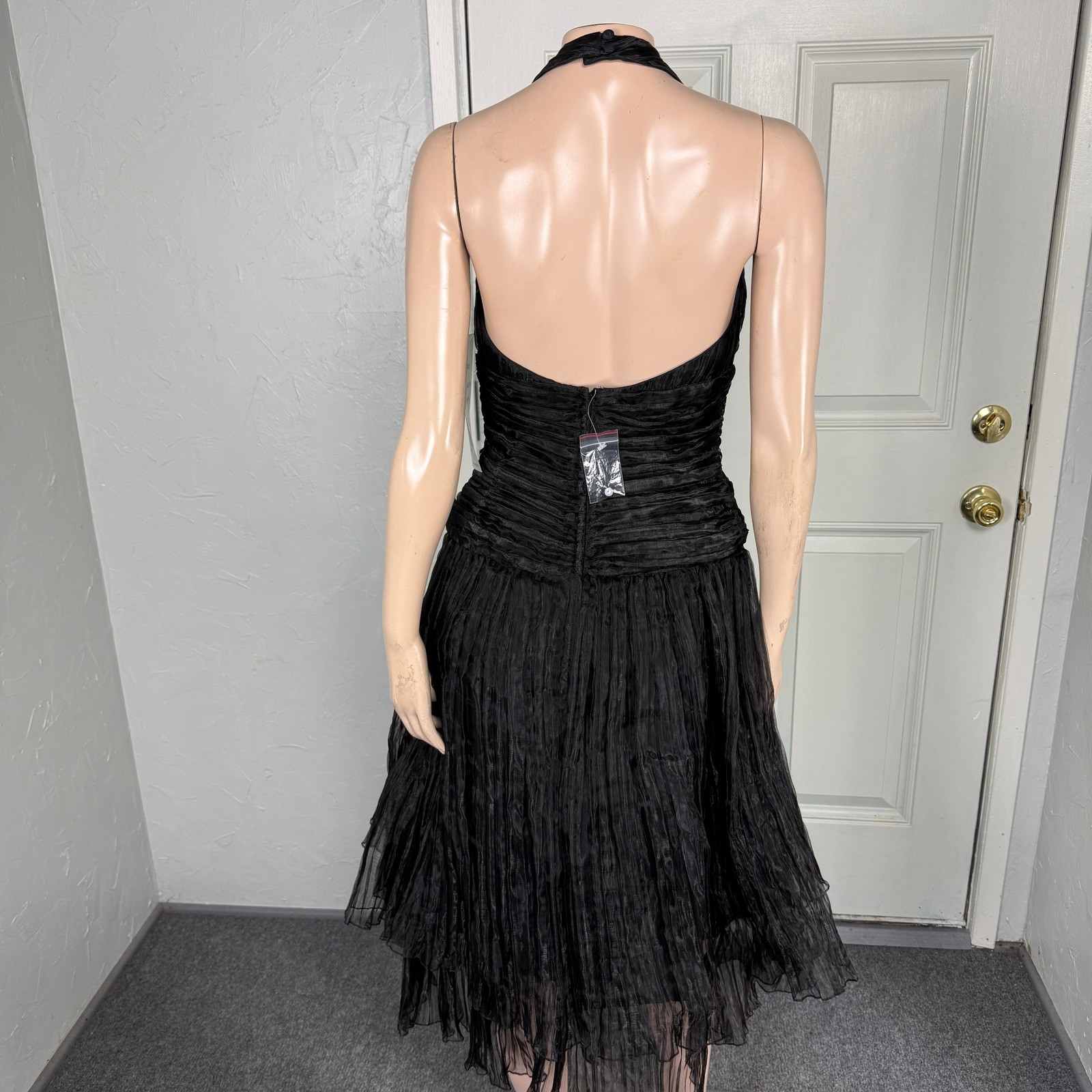 Vintage NOS Y2K 90s Bari Jay Dress 4 Prom Party Formal Evening Halter U3-22