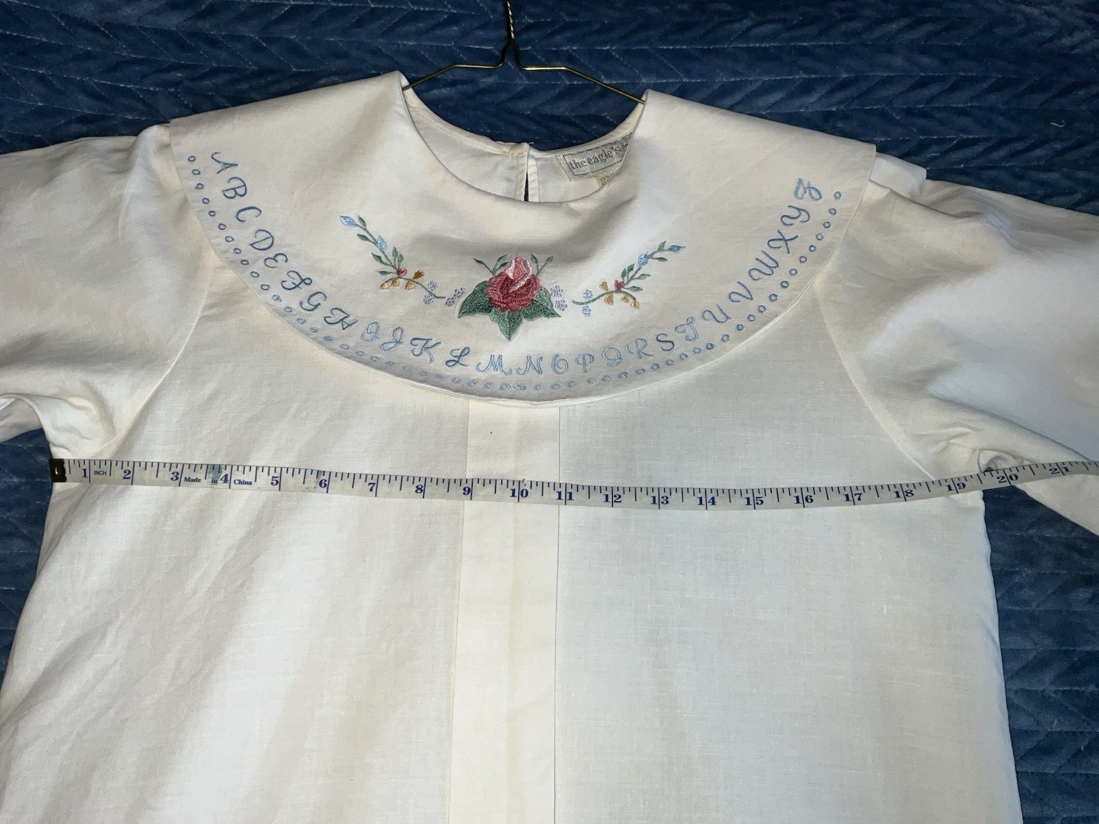 Eagle’s Eye Vintage Shirt With Embroidered Alphabet Collar Teacher Size 6