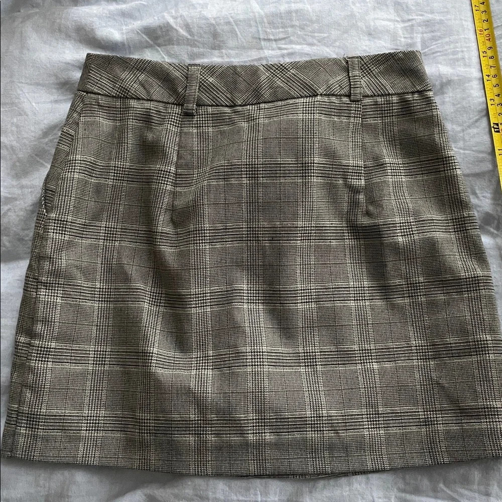 Vintage Y2K Miss Selfridge Plaid Mini Skirt Grey Silver Grunge Office Skirt