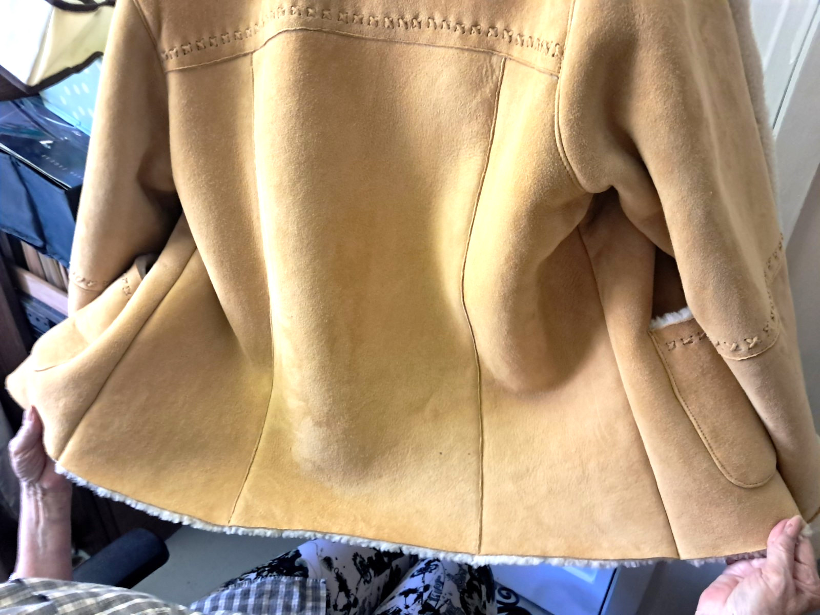 Pre-Owned L Shearling Leather Jacket The Territory Ahead Near Mint