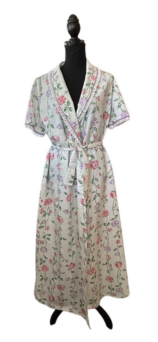 RARE! VTG 1960s-70s GORGEOUS KINGLY FLORAL HOUSECOAT! EXCELLENT CONDITION!