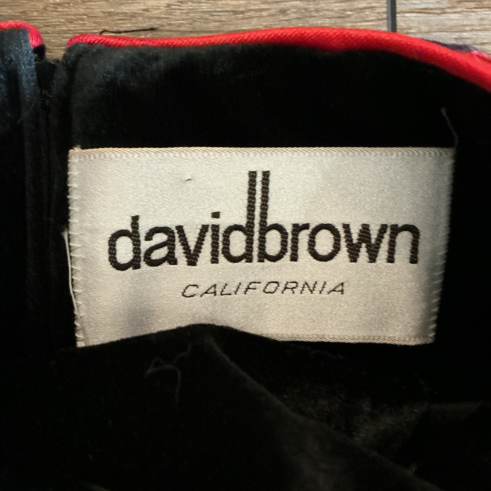 VTG David Brown California Velvet Caftan Black Sunburst Collar One Size #12F3