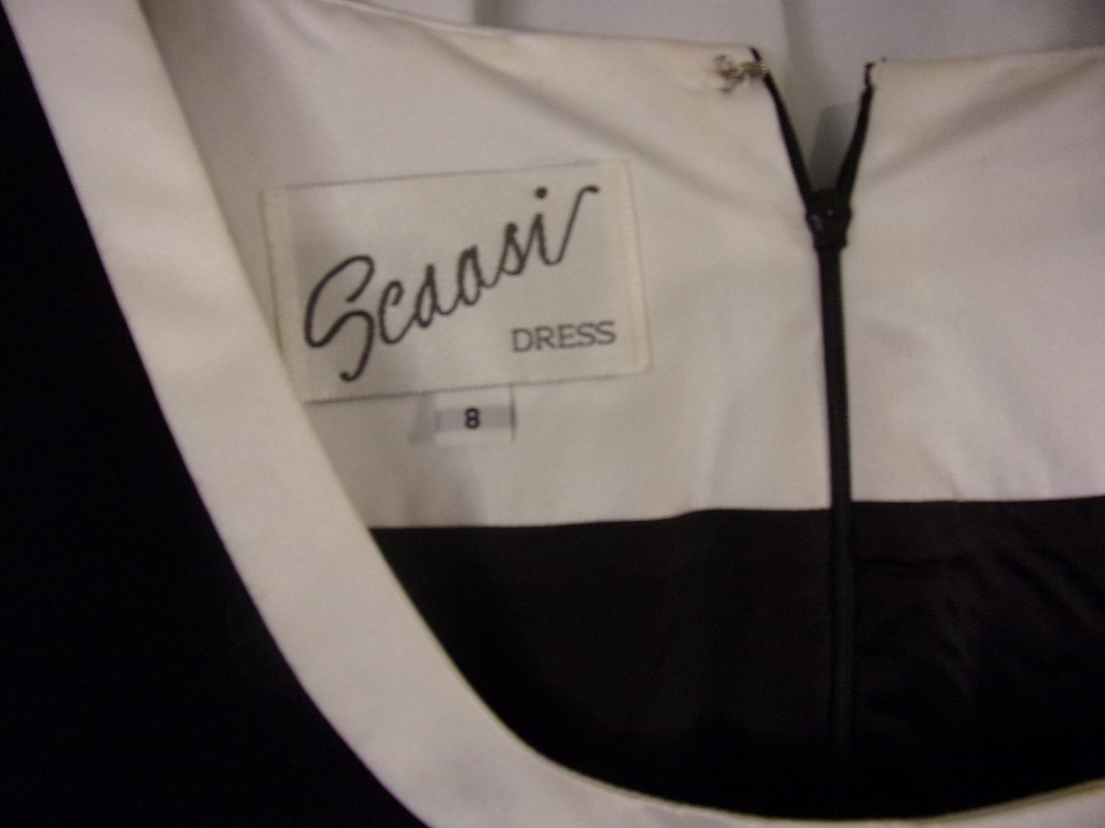 Vintage Arnold Scaasi Dress Black & White Trim Skirt Suit 8 Classic Elegant