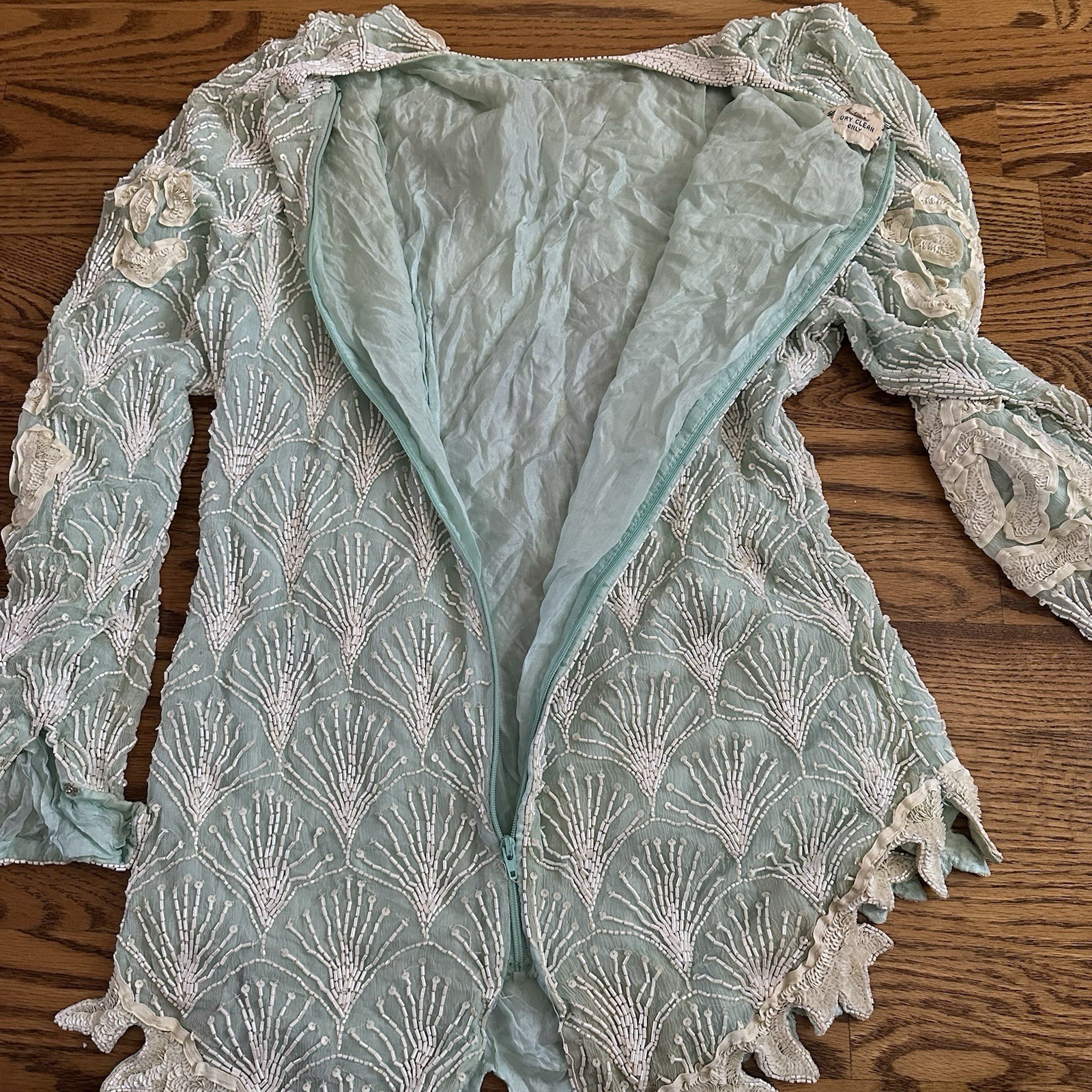 Vintage 1980s Judith Ann Creations 100% Silk Sequined Beaded Top