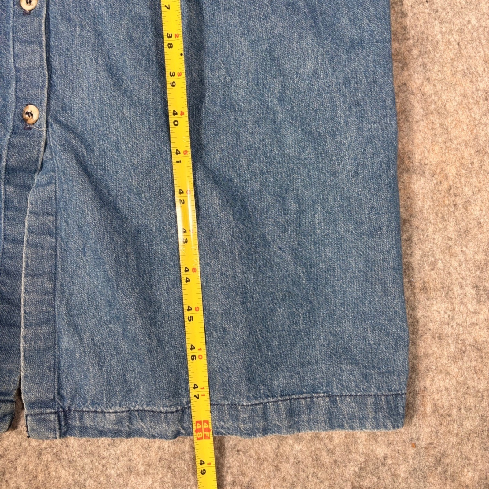 Sunbelt Sportswear Denim Maxi Dress Womens XL Blue Sleeveless Button VTG 90s