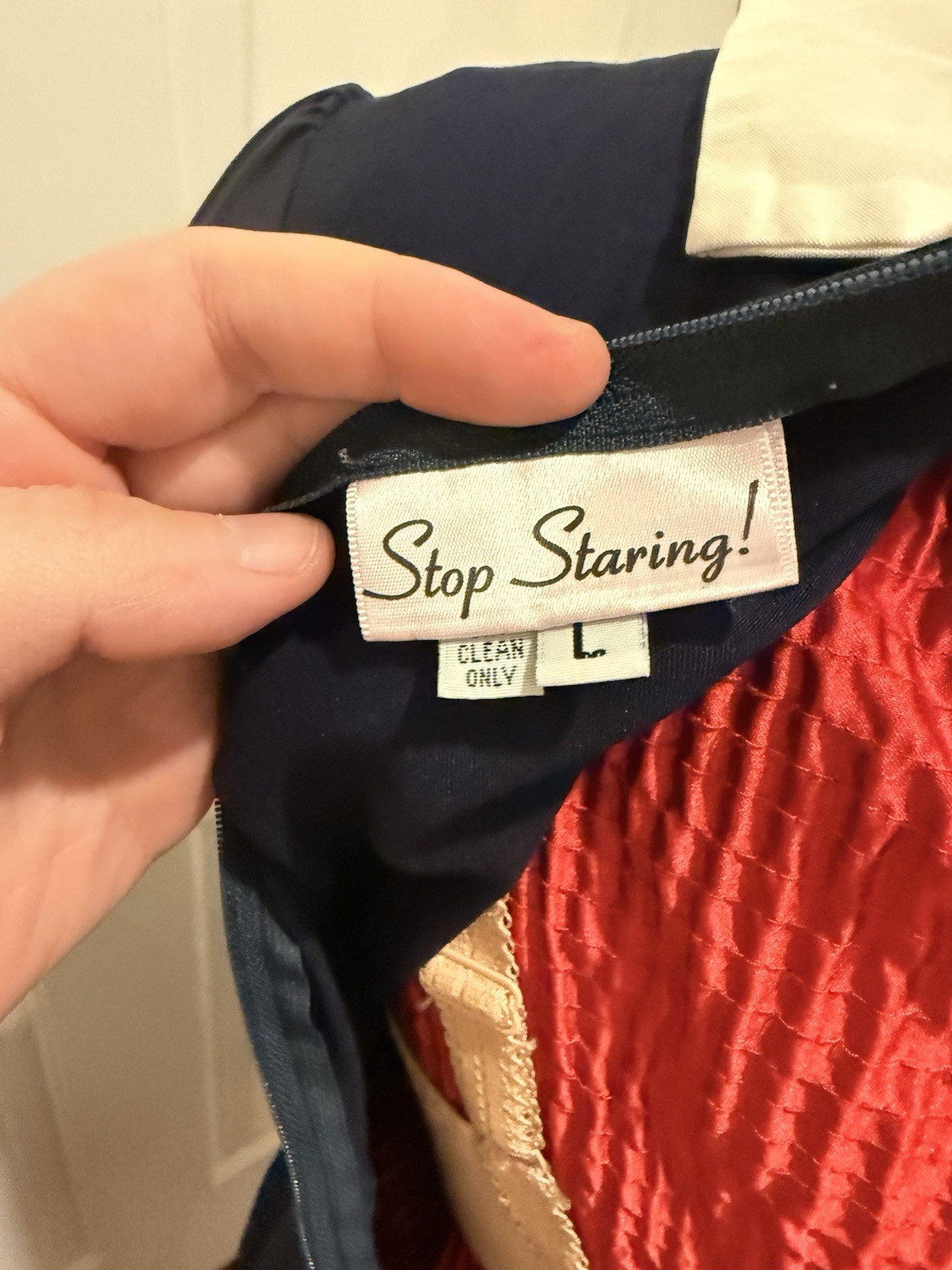 Women’s Stop Staring! Size L Fit And Flair Sailor Inspired Swing Dress