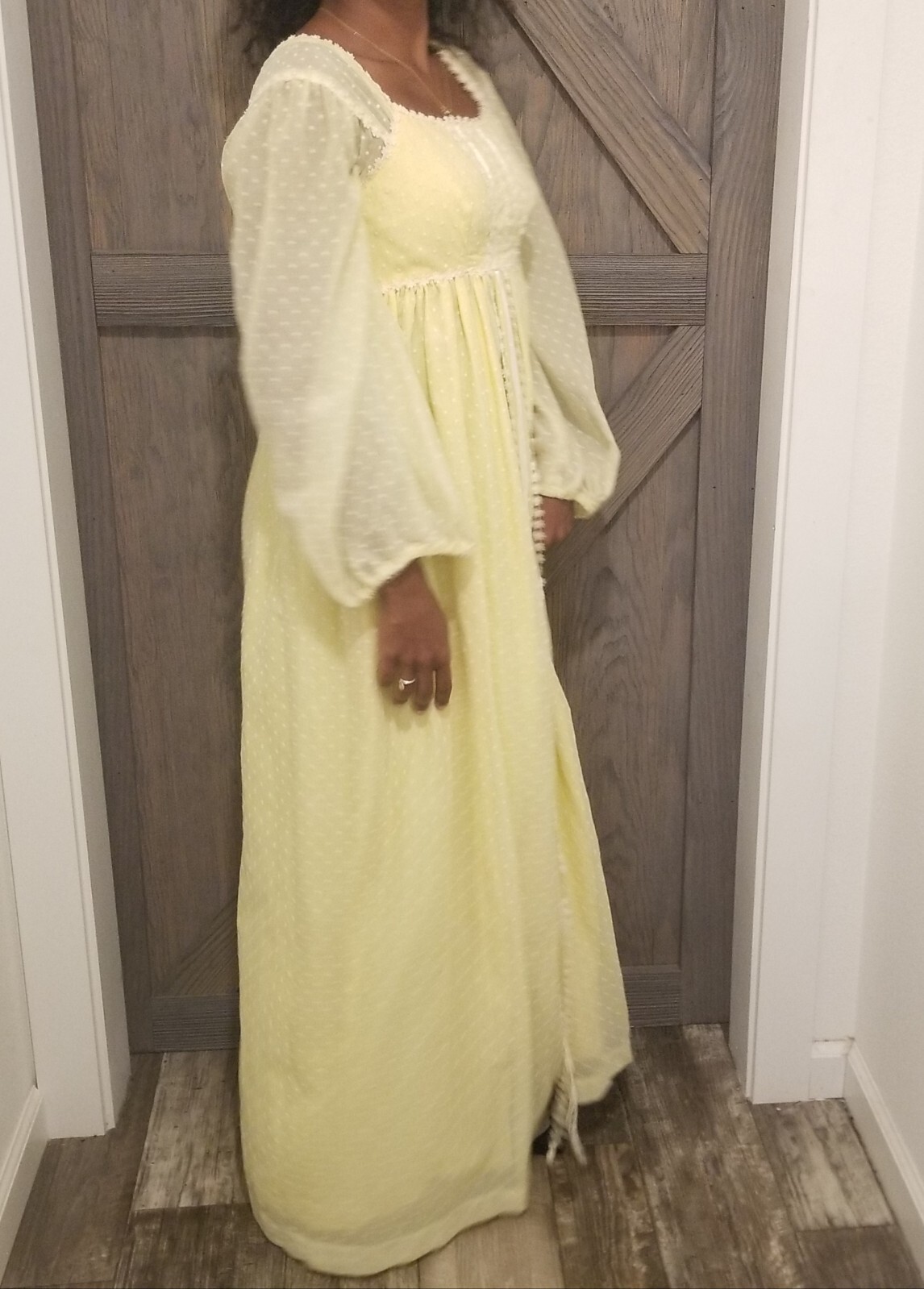 Vintage California Charmer Dress/Gown Small Yellow Cottagecore Fairy