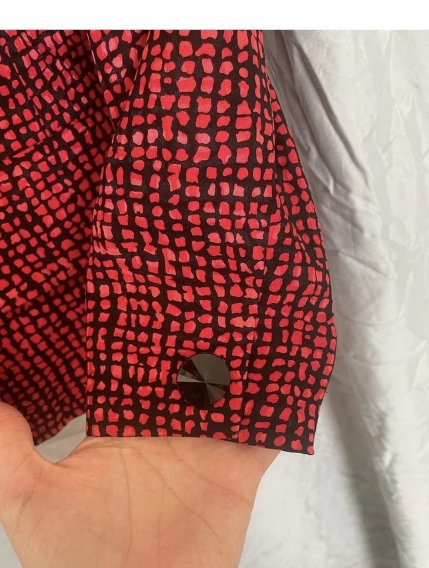 Vintage Nieman Marcus Red And Black 100% Silk 3 Piece Skirt Set Size 4
