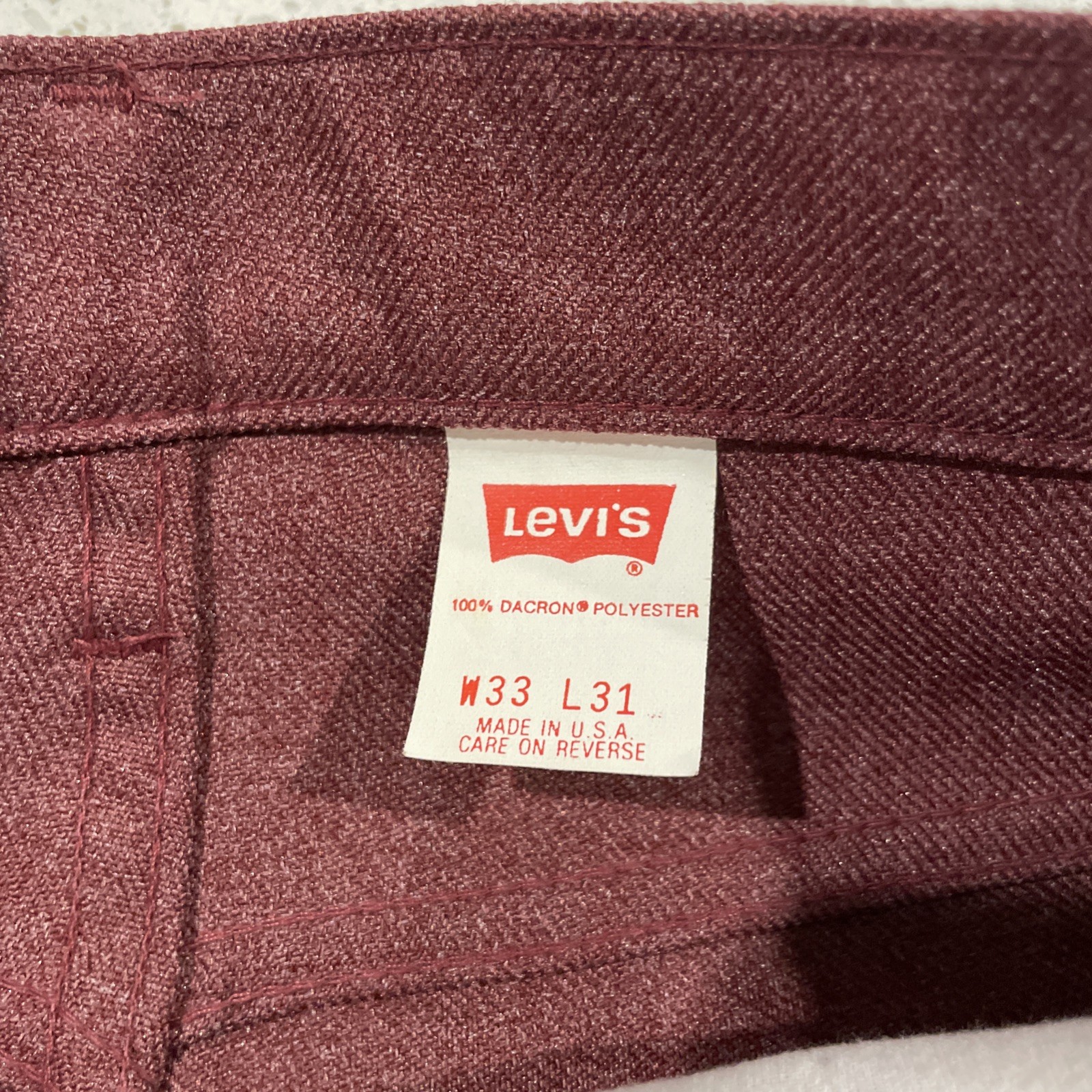 Vintage Bell Bottoms Flare Jeans33/31 Actual 30/27 Short Red Denim High Waisted