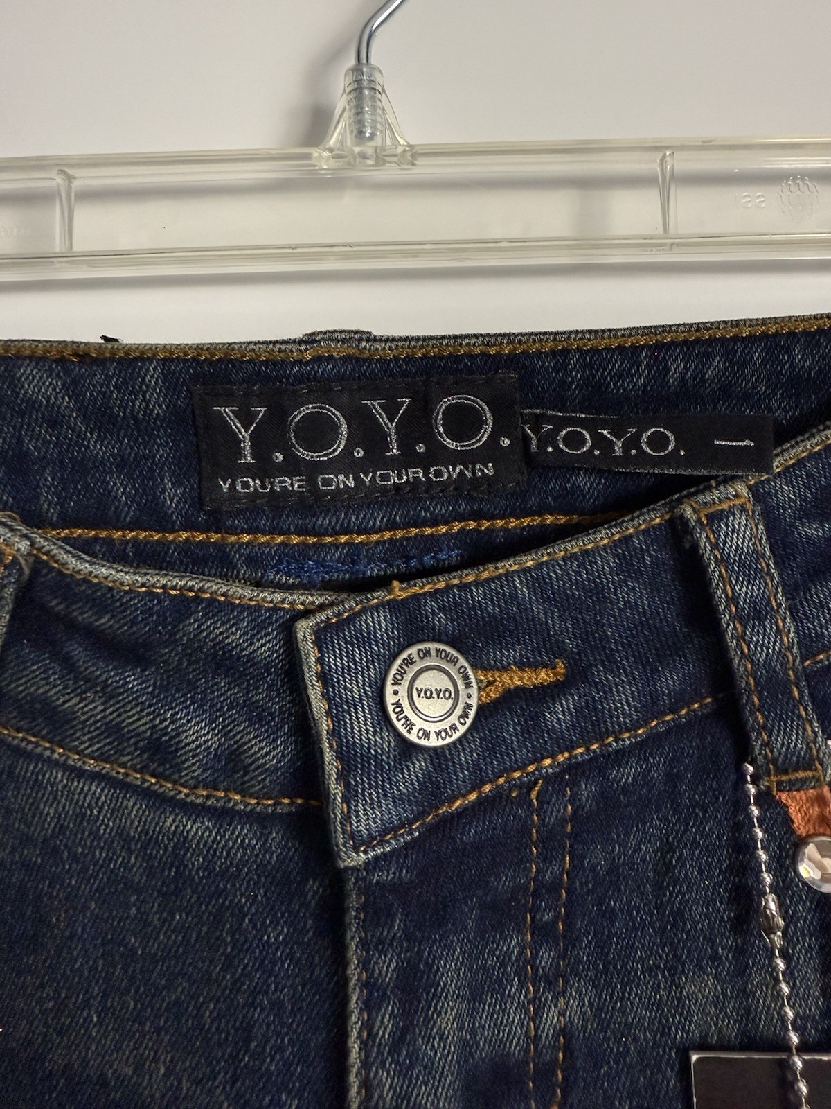 NWT Vintage Y2K YoYo Low Rise Bootcut Jeans Paint Splatter Sparkle Juniors Sz 1