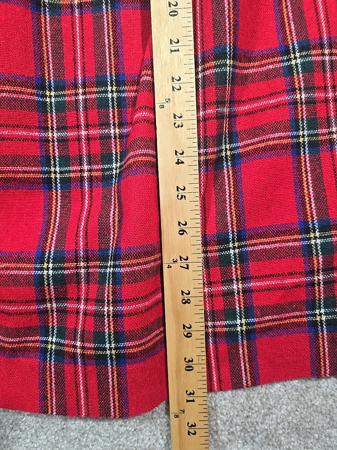Prestige Sportswear Vintage Tartan Plaid Wool Blend Skirt USA Made Pockets Sz 14