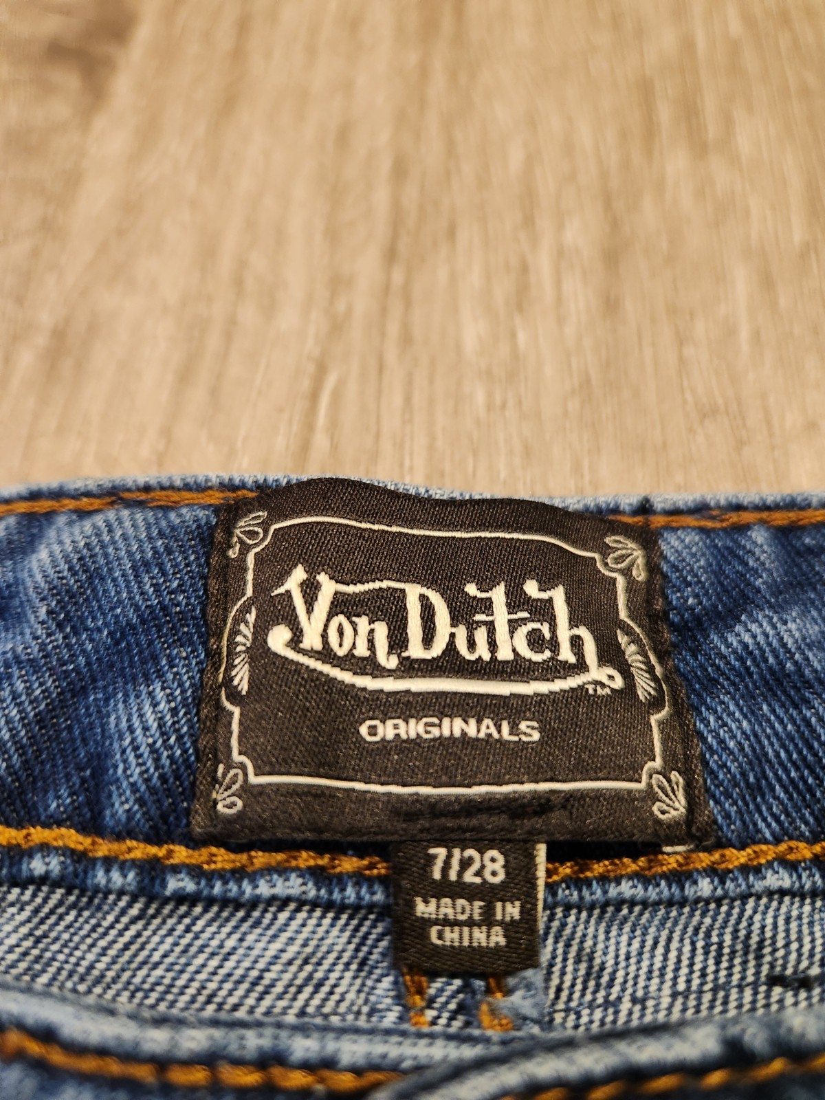 Vintage Von Dutch Jeans Denim Wide Leg Size 7 Y2K Skater Baggy 28×30