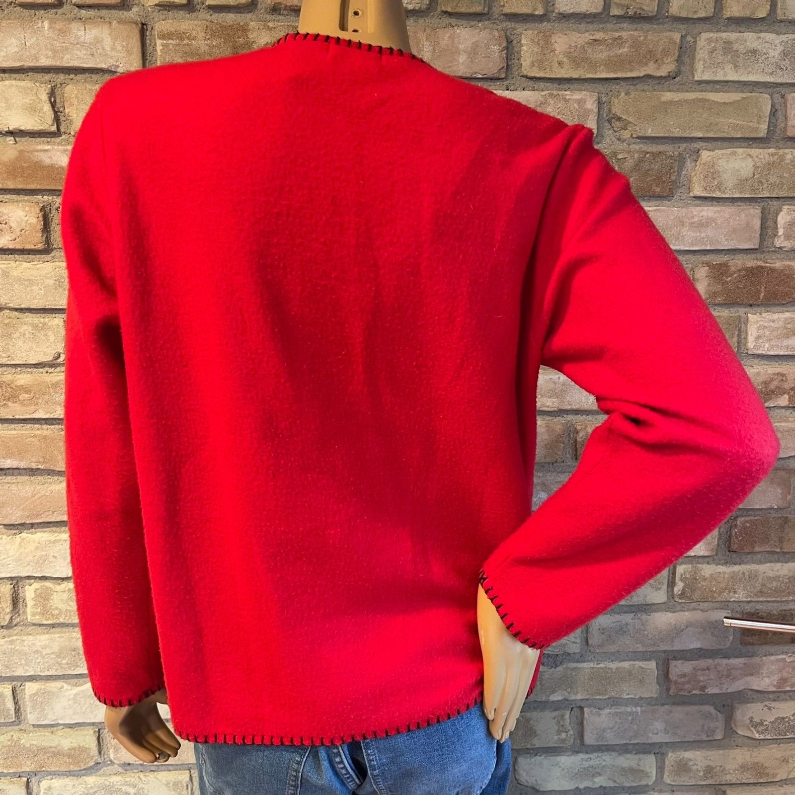 Paul Harris Design Christmas Button Up Sweater Vintage 90s Medium Embroidered
