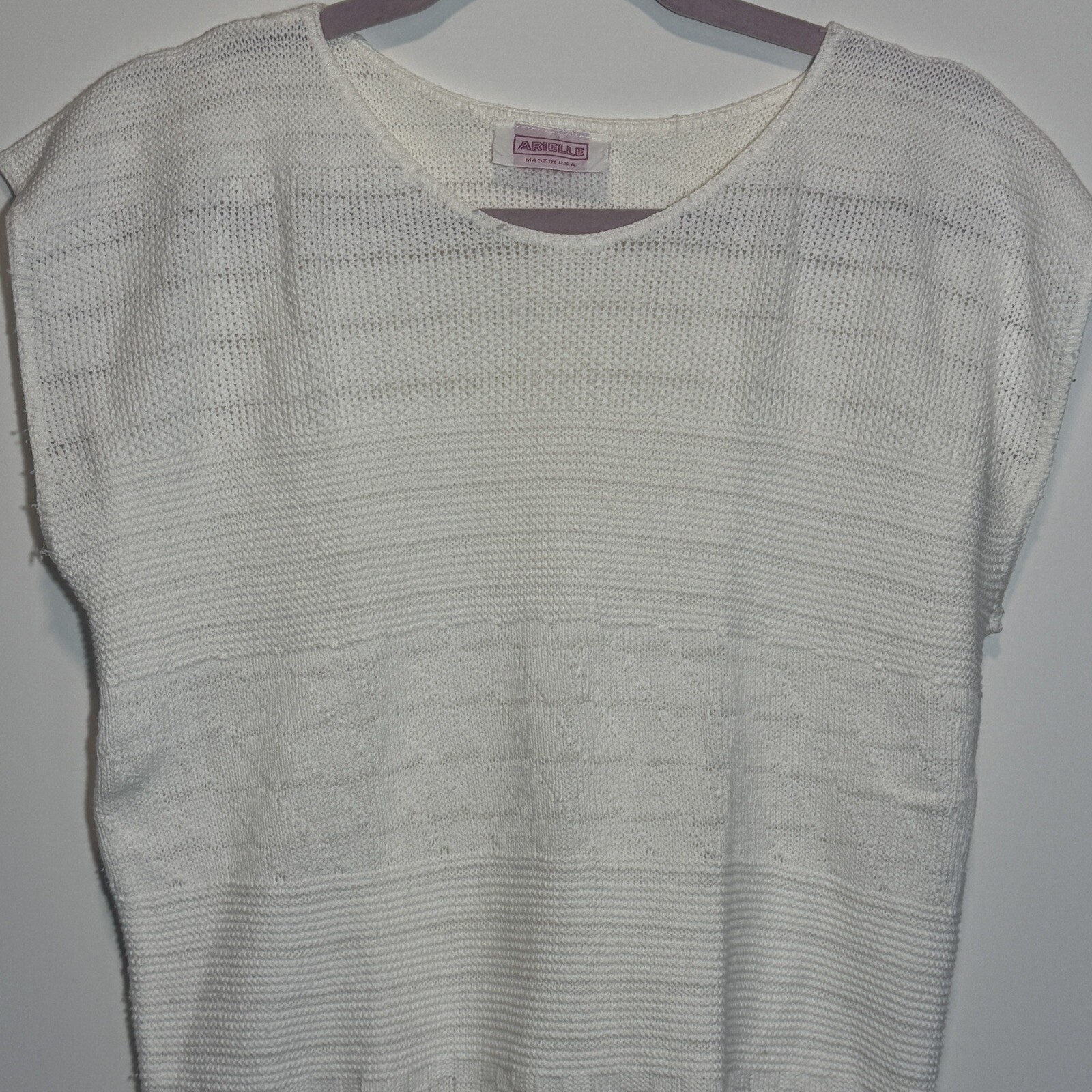 Vintage 70s Arielle Shortsleeve Cotton Open-knit Sweater