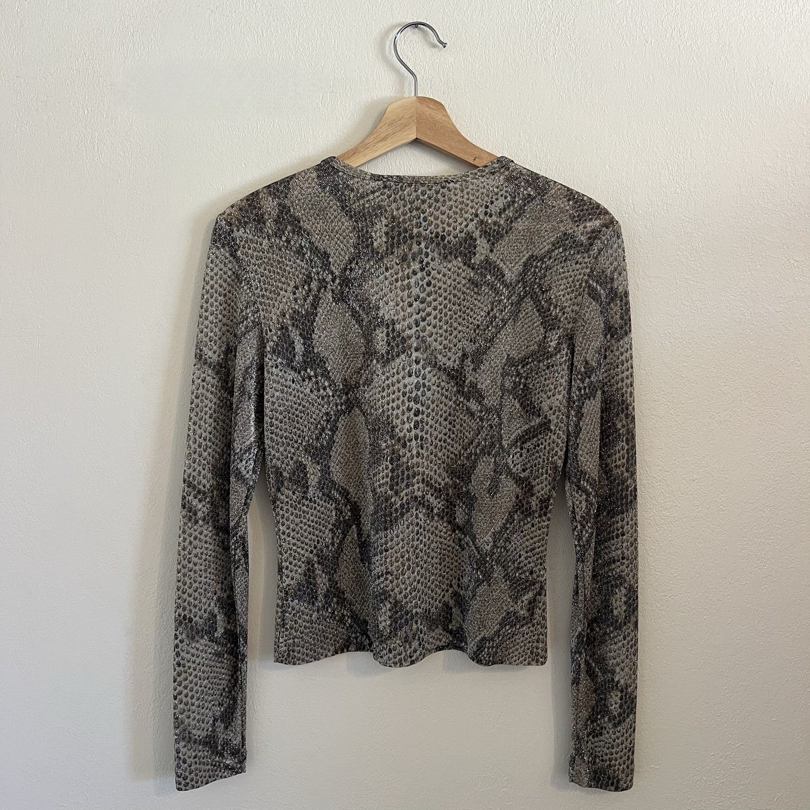 Vintage Semi Sheer Snakeskin Long Sleeve