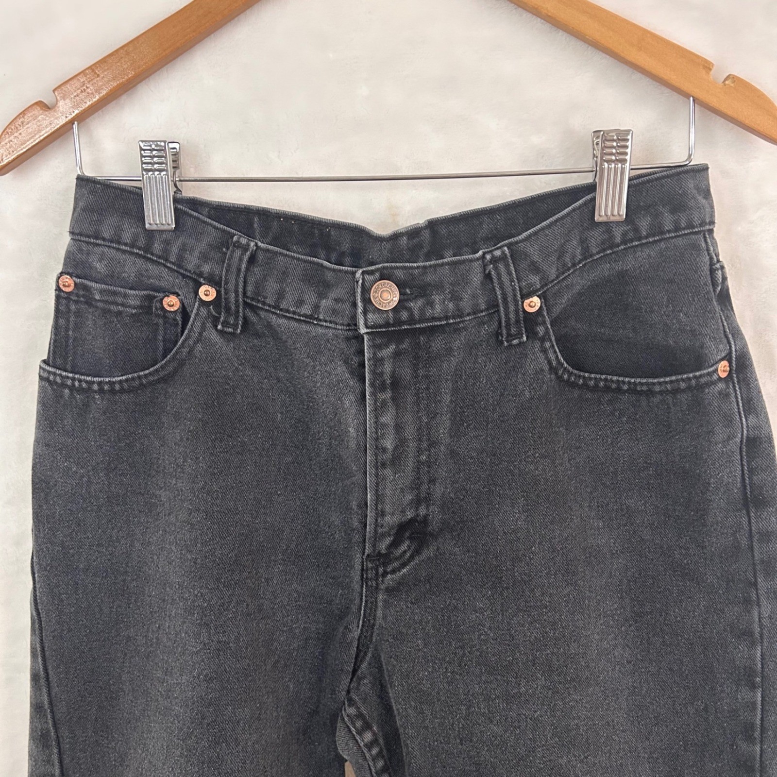 Jordache Vintage High Waisted Straight Leg Jeans Faded Black Size 11/12 *READ