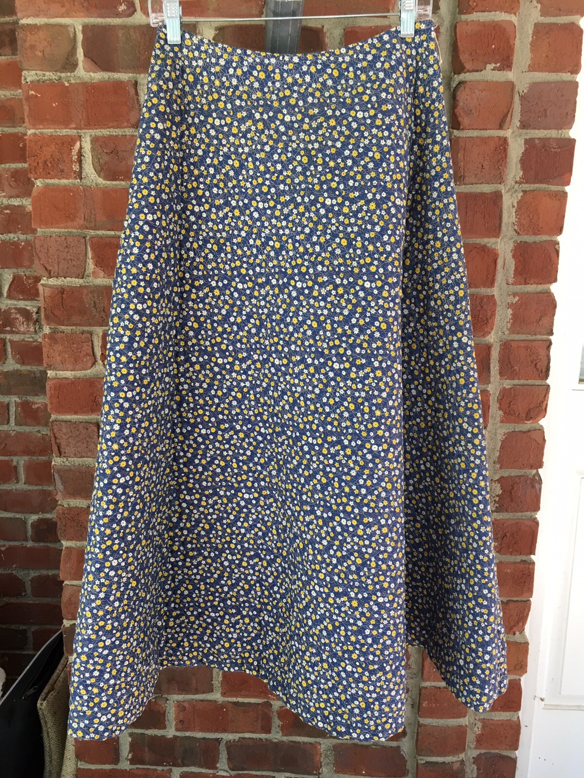 Vintage Quilted Calico Floor Length Skirt A-Line Handmade High Quality