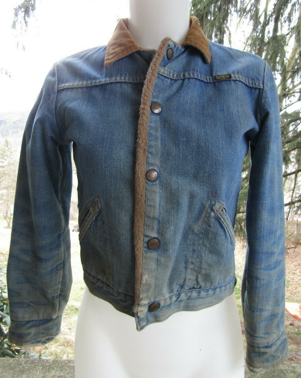 Vintage 1970s Blue Bell Maverick Fleece Lined Yamaha Blue Jean Jacket Size 14 #2