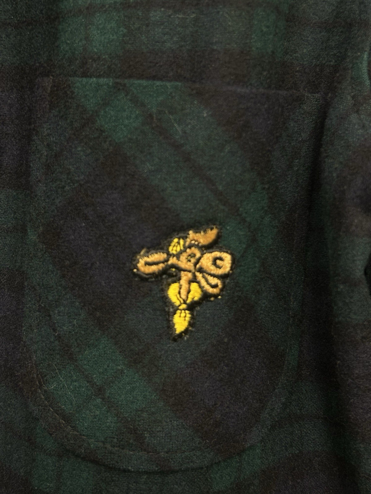 Vtg Pendleton Blazer Large Green Blue Tartan Plaid Virgin Wool Crest preppy