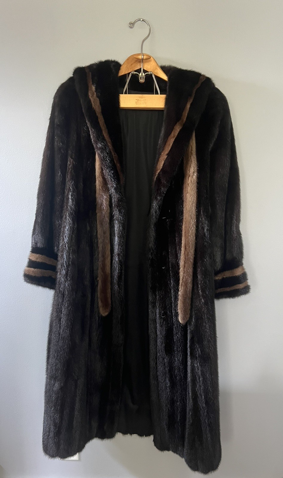 VTG Mink Fur Long Full Length Coat Custom Womens Brown/Demi Sailor/Nautical READ