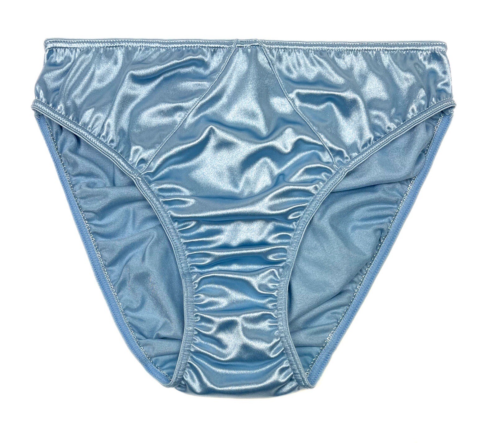 Hi-Cut Second Skin Satin Hipster Panty Sky Blue XL