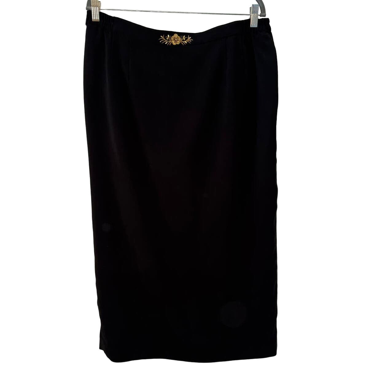 NWOT Vintage Black Floral Embroidered Embellished Pencil Skirt Women Plus Sz 18