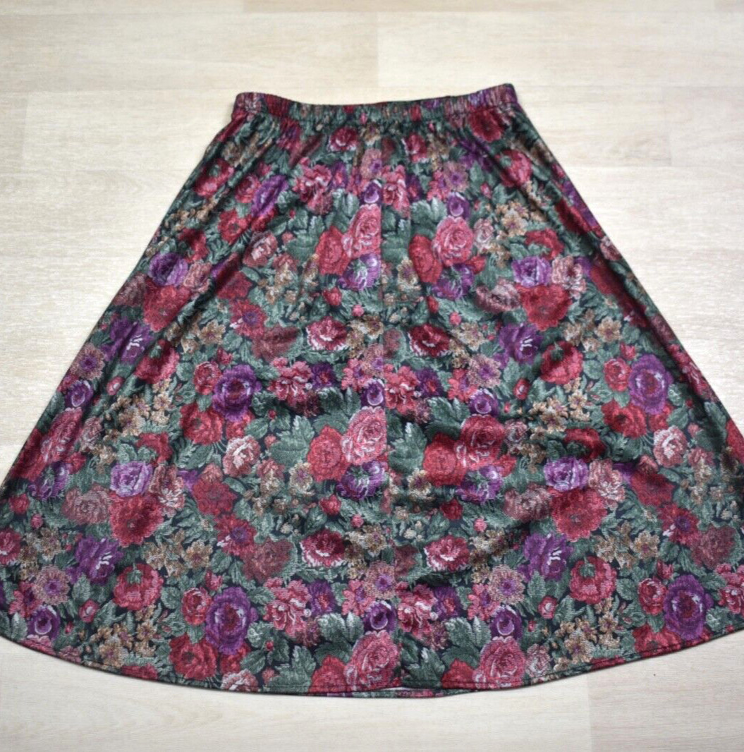80s Whirlaway Frocks Floral Skirt Suit Set 8 Petite Polyester VTG 1980s