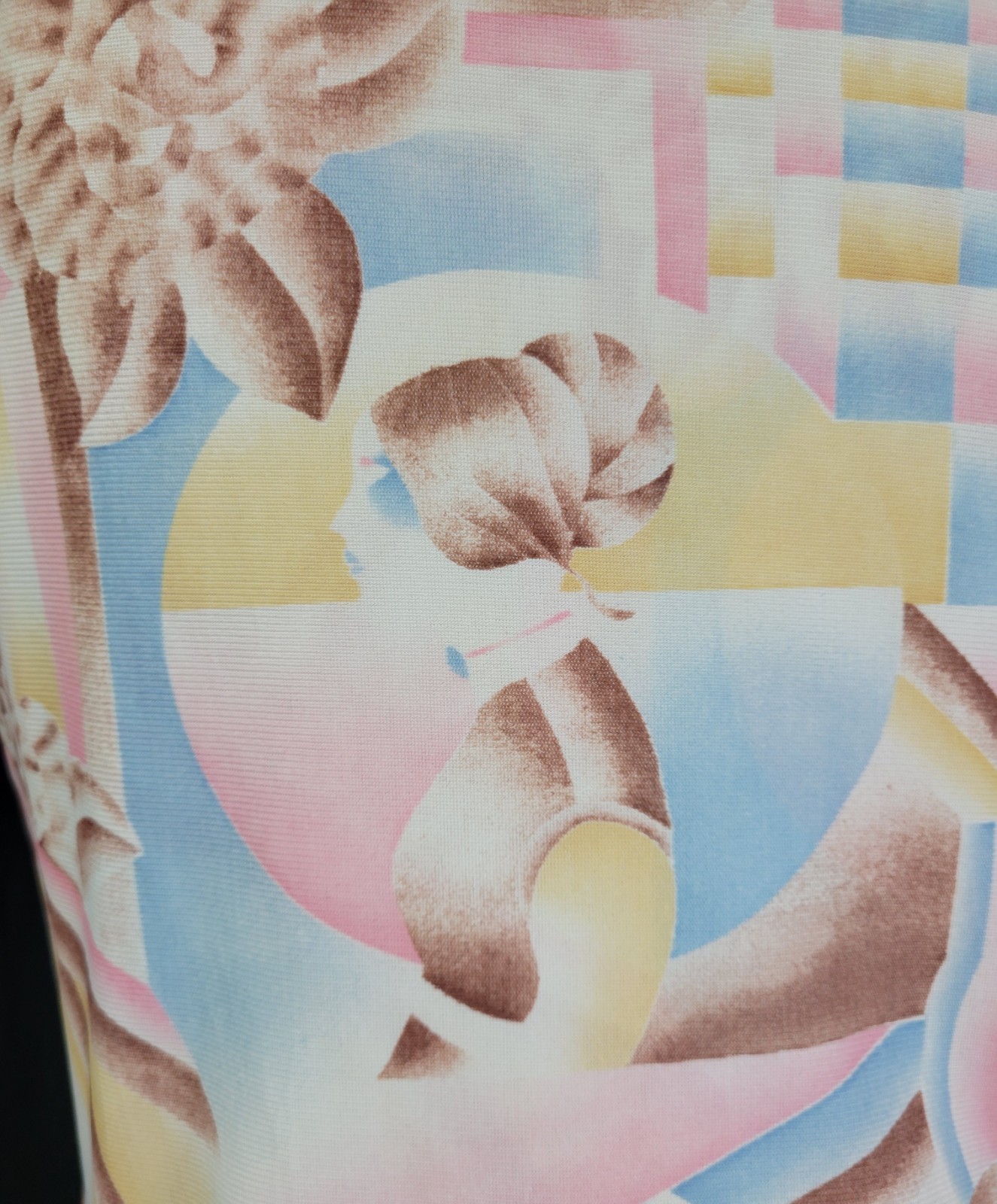 Vintage Shell & Button Down Top Set in Pastel Pink/Blue/Cream/Tan Size 15/16