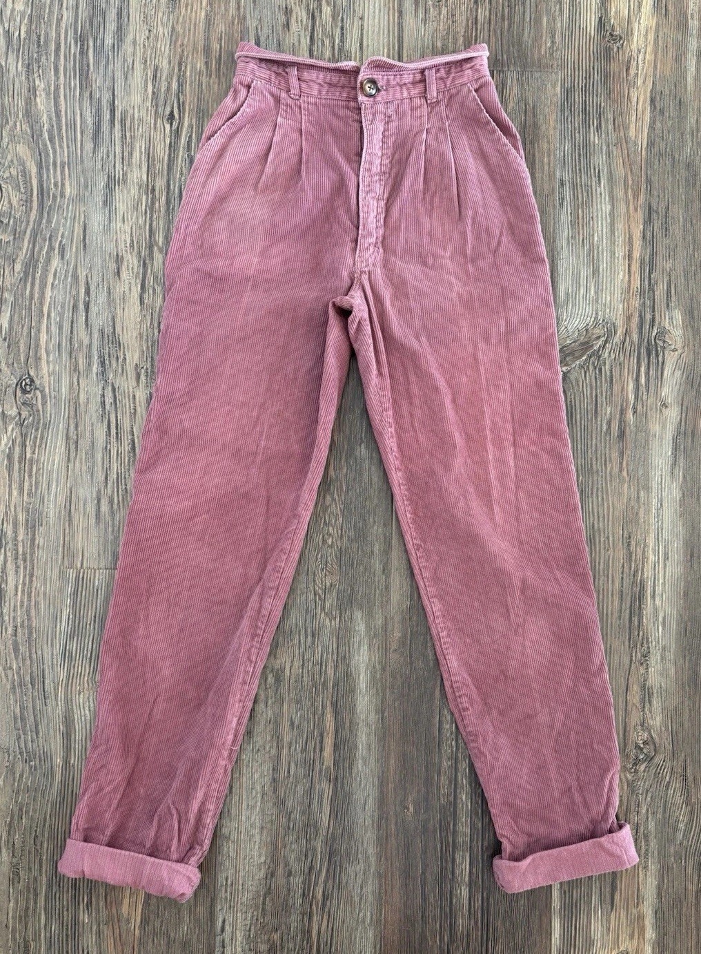 Vintage Attractions Pink Corduroy Pants Womens Jrs 5/6 High Waist “Mom” 80s 90s