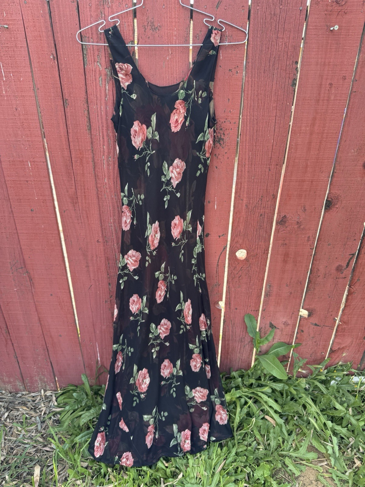 Vintage 90s Floral Maxi Slip Dress Whimsigoth Grunge Fairy Practical Magic Y2K