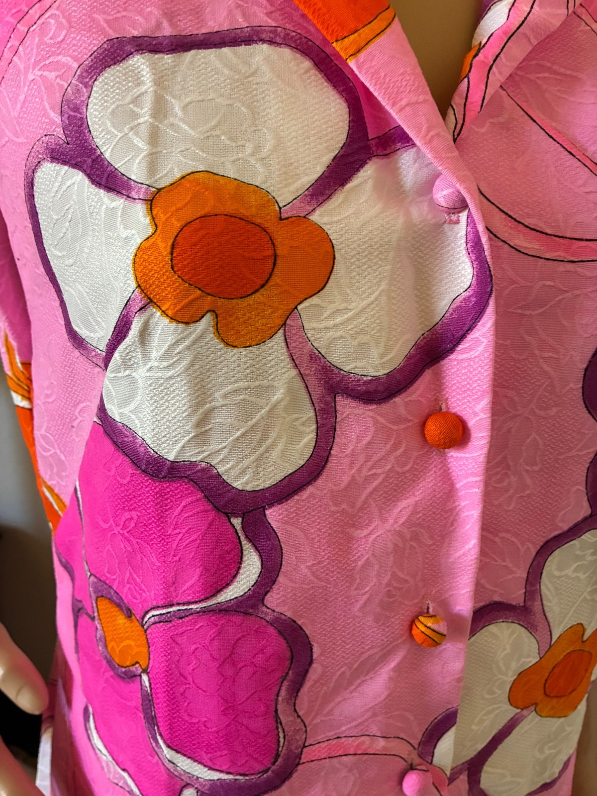 Vtg 60’s NWT McInerny Hawaii MOD Floral Shirt Dress 14