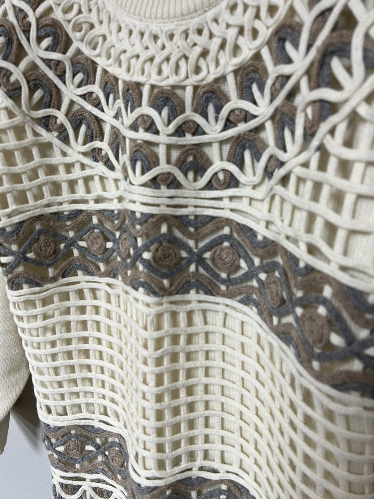 BELLDINI Vtg 80s Wool & Acrylic Pullover Size Large Hong Kong Shoulder Pads Read
