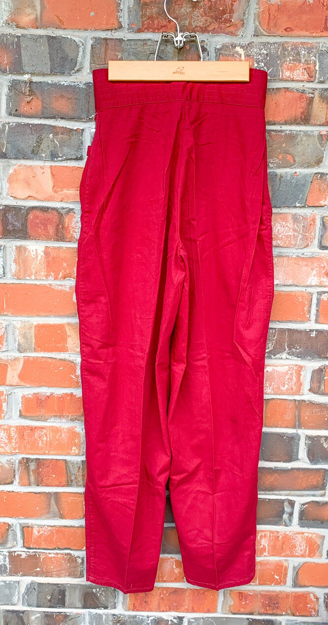 Vintage Deadstock Bugle Boy Maroon Red High Waist Pleated 80s 54054 Pants NWT