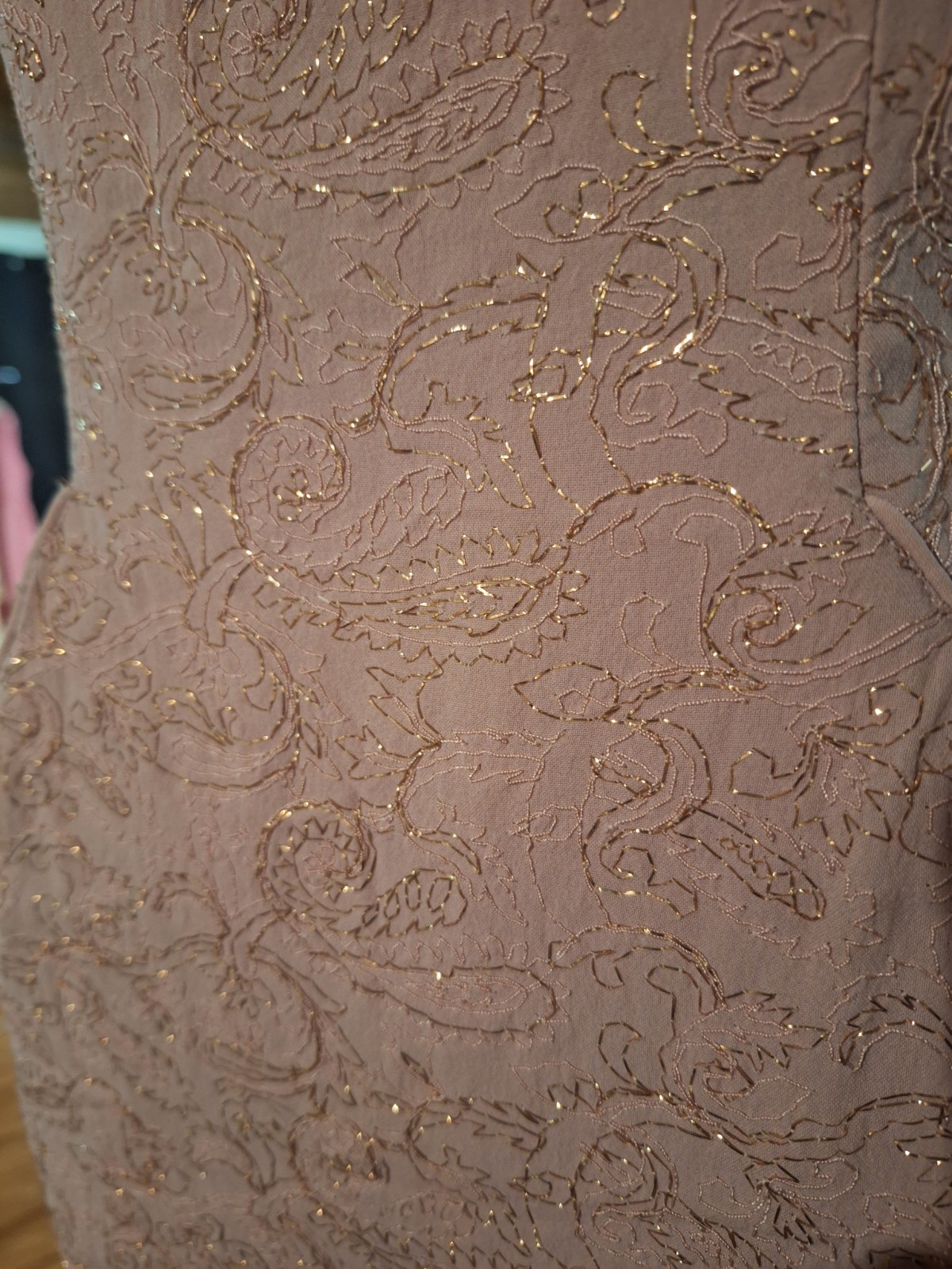 1950s Rose Gold Wiggle Dress *Wounded Bird* Pin Up Rockabilly
