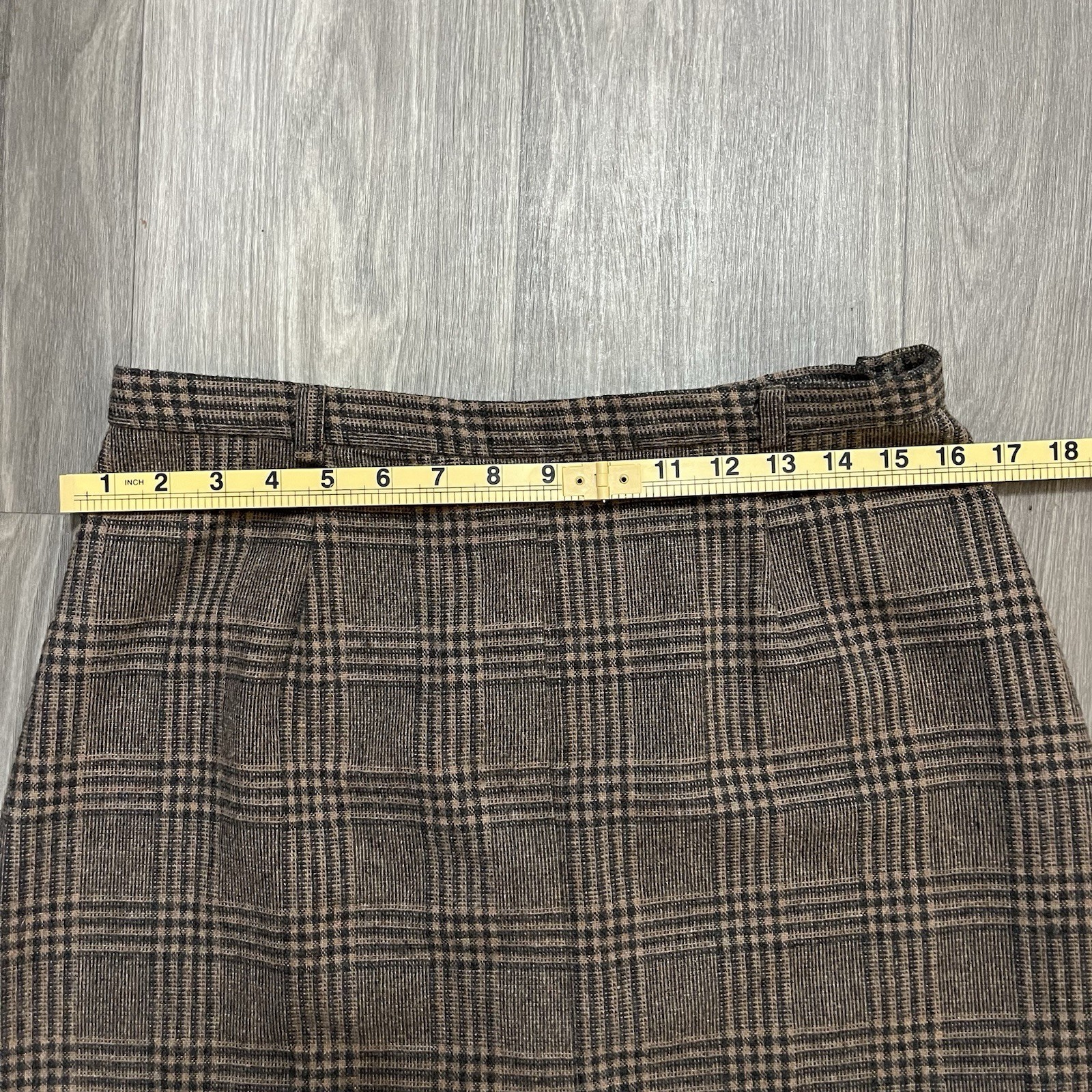 Vintage Century of Boston Wool Blend Plaid A-Line Lined Skirt Brown Size 16