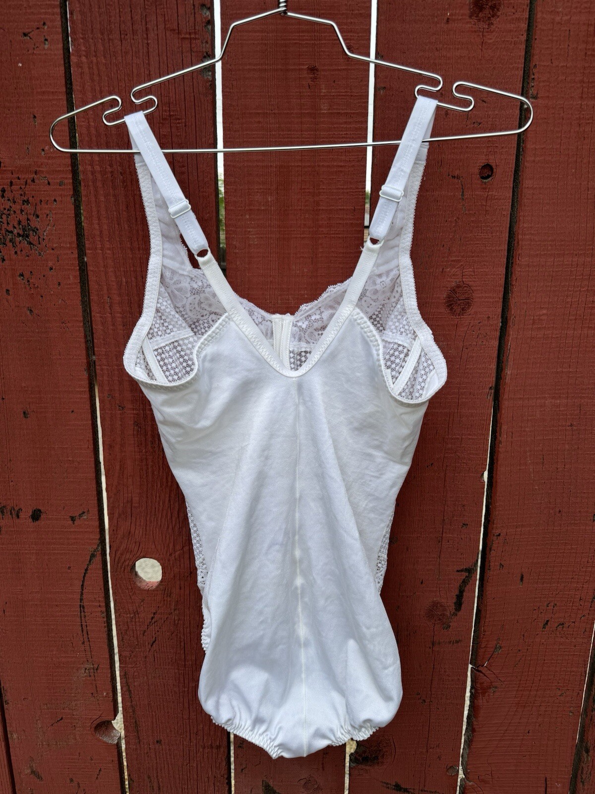 Vintage White Lace Teddy Lingerie By Goddess Size 38B Bodysuit 70s 80s Underwire